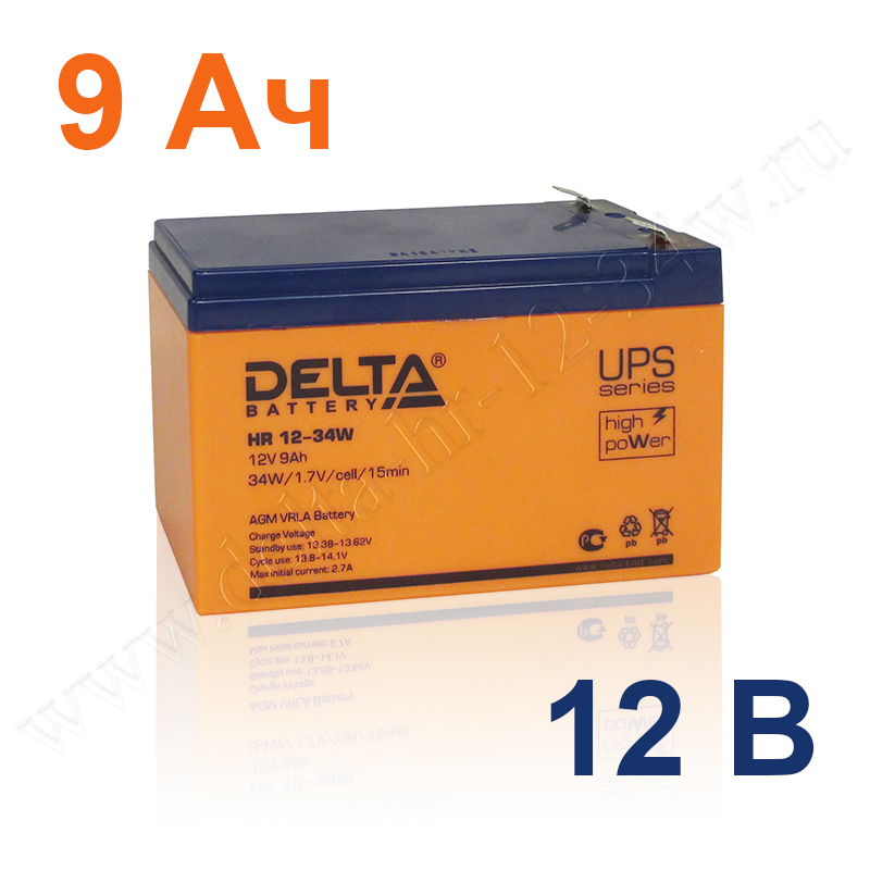  Delta HR 12-34W - 12 В, 9 Ач
